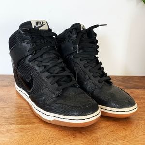 Nike Dunk Sky High Black Leather Wedge - Skyhigh